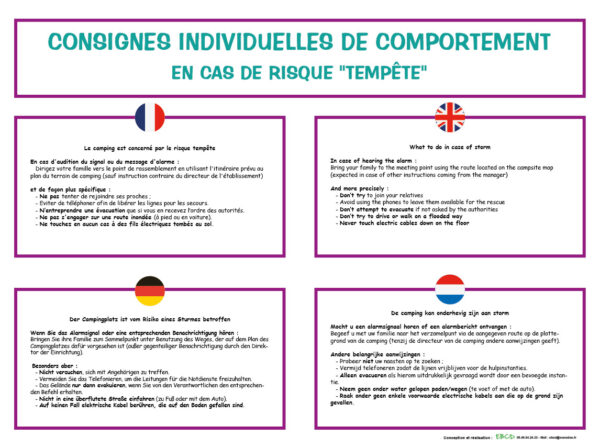 EBCD Signalétique Camping - IE018 Reglement comportement tempête