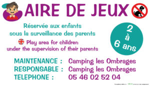 EBCD Signalétique Camping - JE048 aire de jeux maintenance