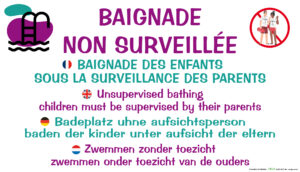 EBCD Signalétique Camping - PE028 baignade non surveillée