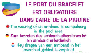 EBCD Signalétique Camping - PE029 Port du bracelet obligatoire sur l'aire de piscine