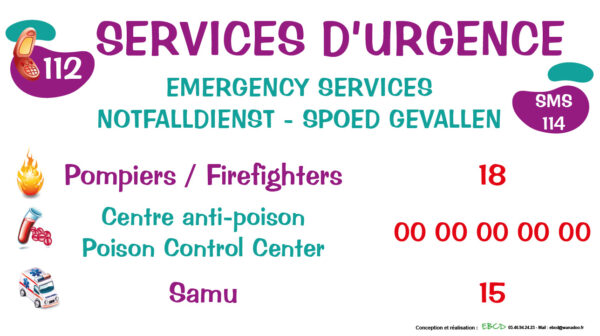 EBCD Signalétique Camping - PE037 Services d'urgence