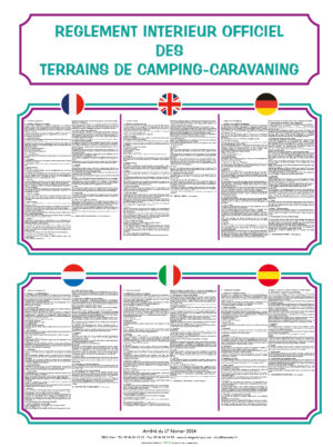 EBCD Signalétique Camping - RE001 Réglement intérieur 2020 Grand Modéle