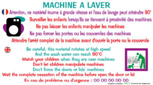 EBCD Signalétique Camping - SE101 Attention machine à laver