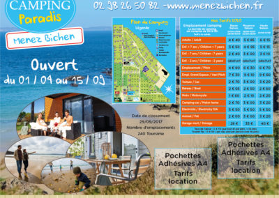 EBCD Signalétique Camping - T002A Camping Paradis Menez Bichen 2020 tarif 1520x1300 dibond