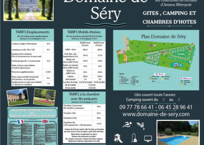 EBCD Signalétique Camping - T002A DOMAINE DE SERY 2020 Tarif 1500 x 1250