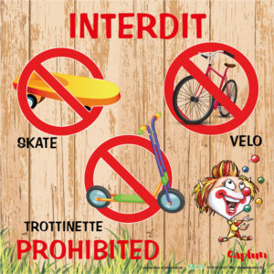 EBCD Signalétique Camping - E042CF Interdit skate trottinette vélo 30x30