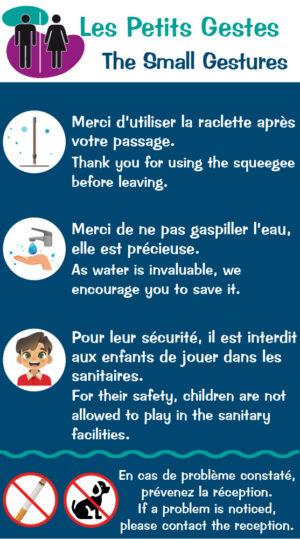 EBCD Signalétique Camping - SE014 Consignes sanitaires les petits gestes 45x25