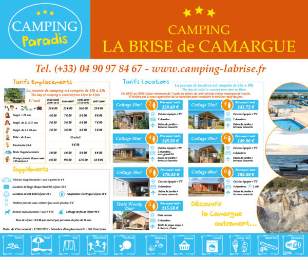 EBCD Signalétique Camping - Camping Paradis - BRISE 2021 Panneau tarif 1500x1250