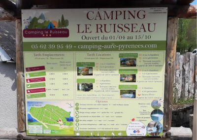 EBCD Signalétique Camping - Panneau tarif Camping Ruisseau