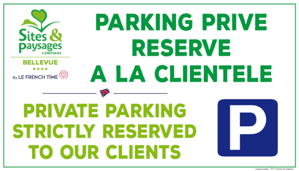 EBCD Signalétique Camping - Sites & Paysages - Parking privé 400x700 E004A SP