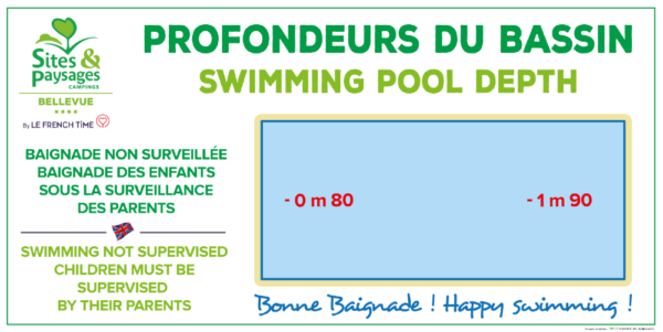 EBCD Signalétique Camping - Sites & Paysages - Profondeur piscine 1000x500 P008 SP