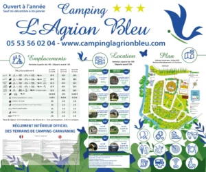 EBCD Signalétique Camping -panneau tarif plan - AGRION-BLEU