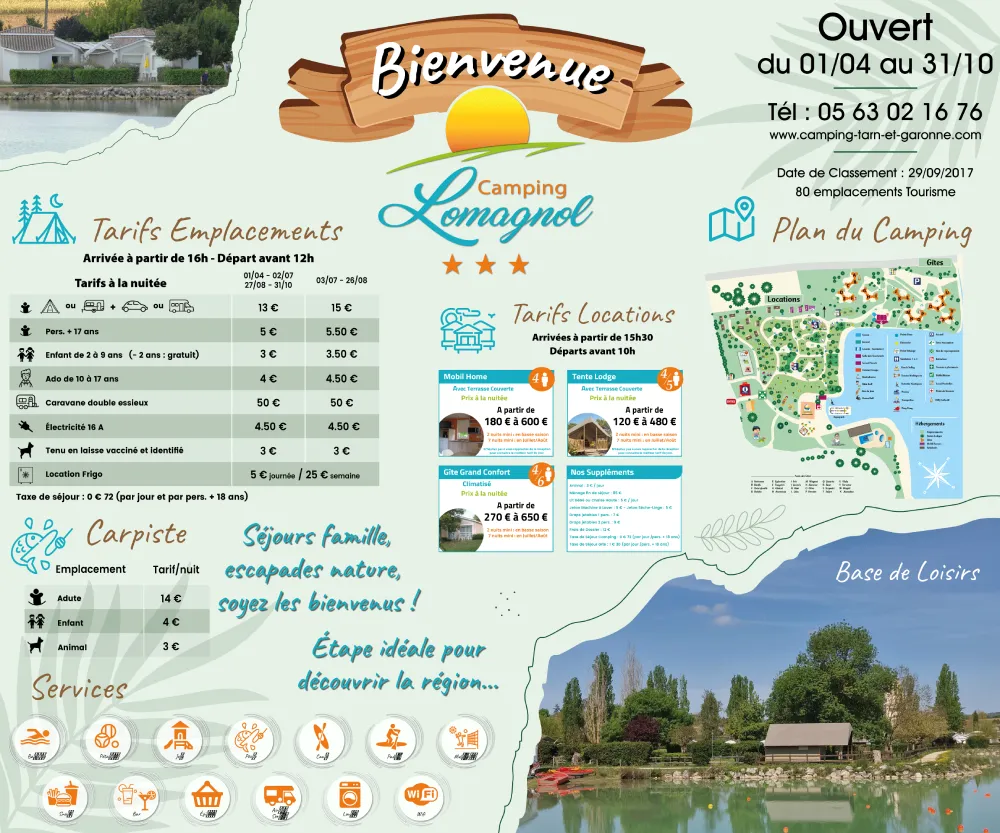 EBCD Signalétique Camping -panneau tarif plan - Lomagnol